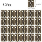 50pc 16x13mm Antique Hinges with Screws for Jewelry Box Cabinet