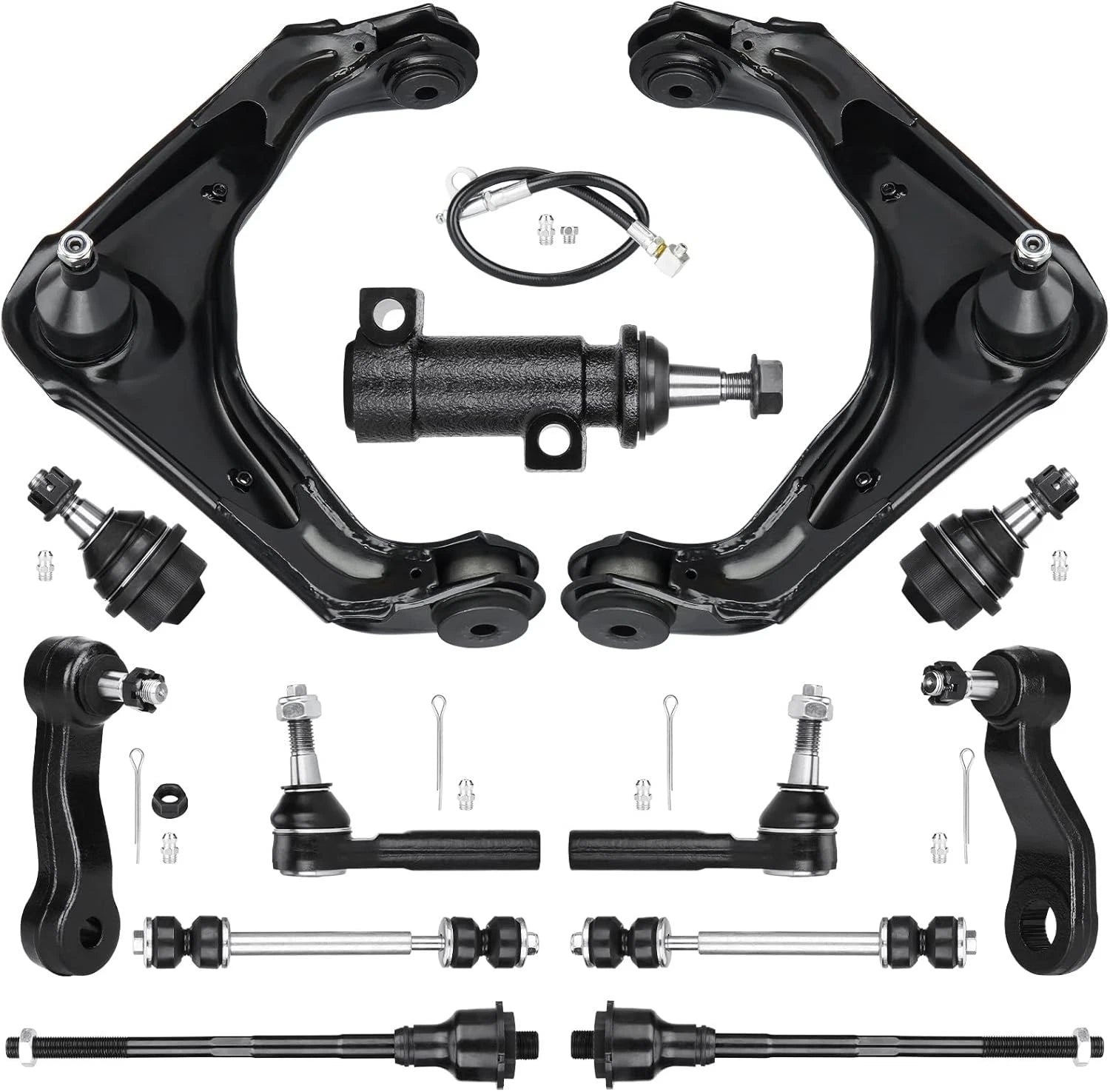 Front Upper Control Arms Tie Rods for Chevy Silverado GMC Sierra 2500 3500