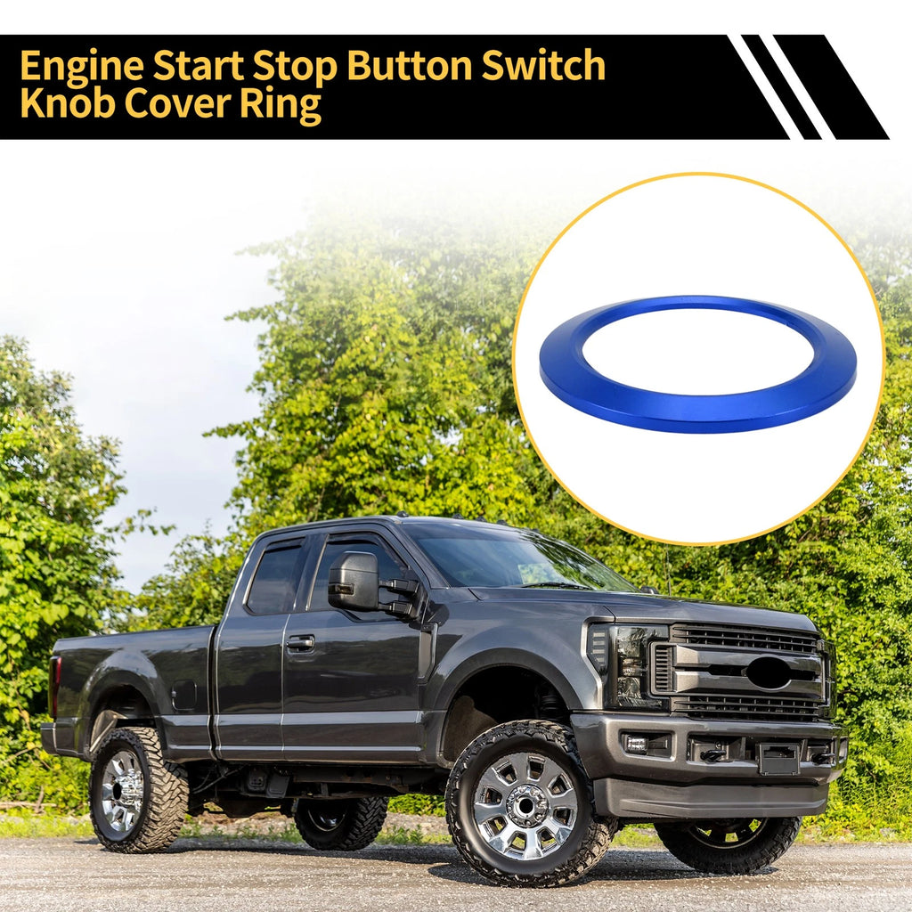 Engine Start Stop Button Switch Knob Cover Ring for Ford F-150 (2016–2021) Blue