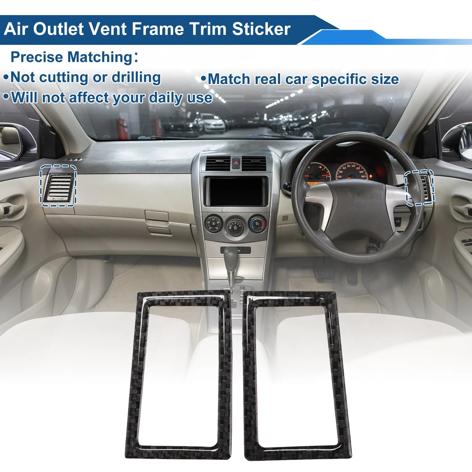 Air Condition Outlet Vent Trim Cover Frame for Toyota Corolla (2014–2018) 1 Pair