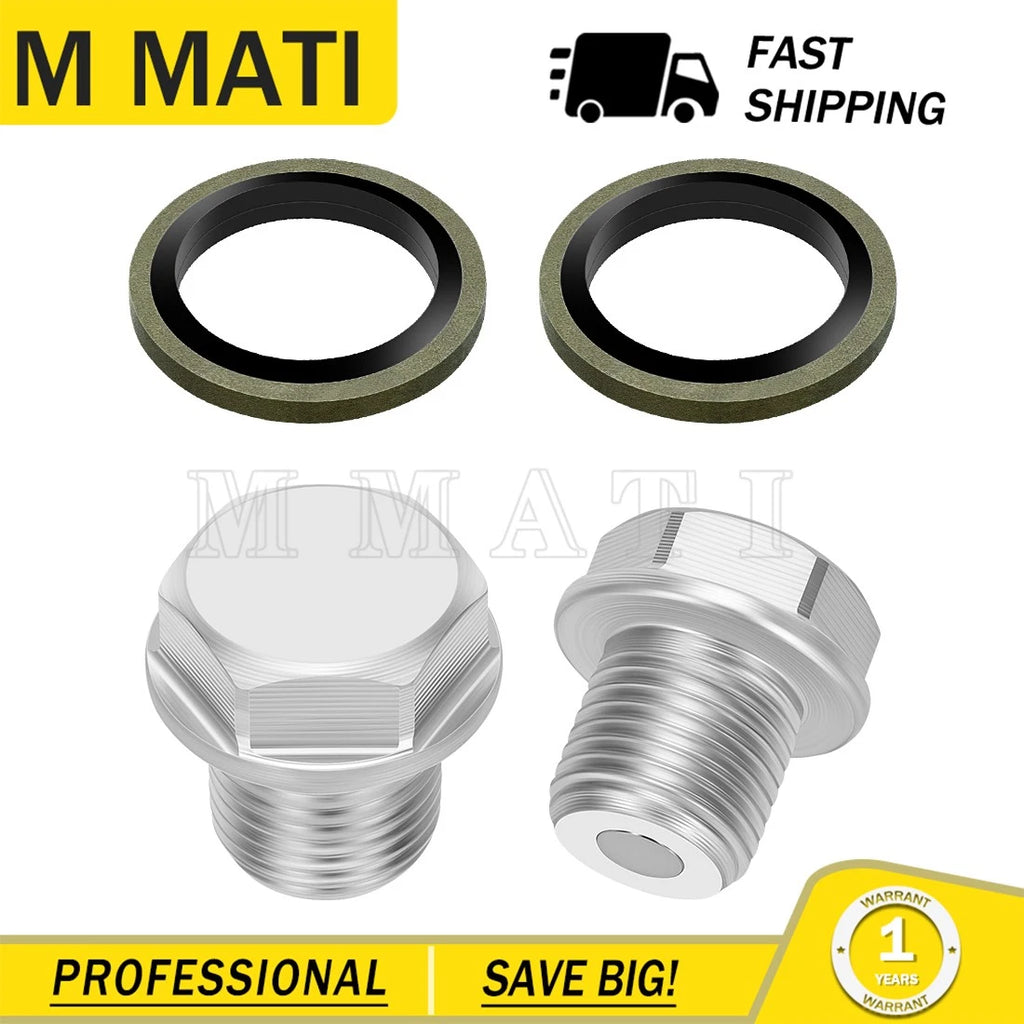 2Pcs Oil Pan Drain Plug & Gasket for Suzuki GSX1300R Hayabusa GSX-R750 GSX-R600 (2000–2023)