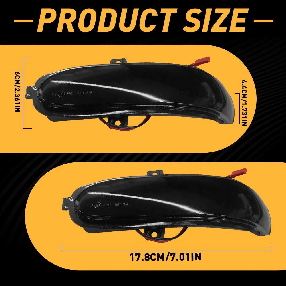 2X Smoke LED Side Mirror Turn Signal Light for Mercedes W203 C-Class (2000–2007)
