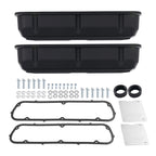 Aluminum Finned Black Valve Cover Set for Ford 289 302 351W V8 (1962–1985)
