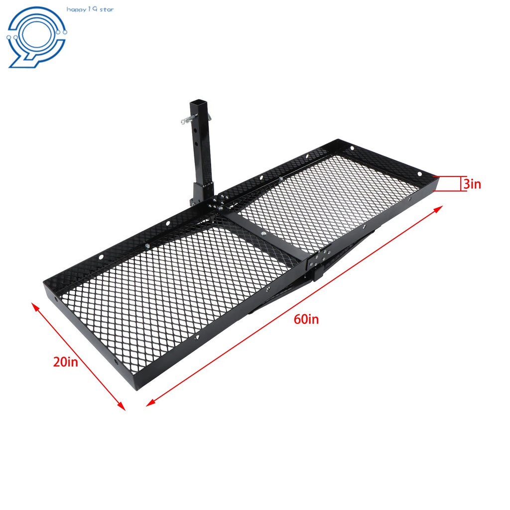 Hitch Mount Cargo Rack Carrier for Universal Vehicles (500LB Capacity)