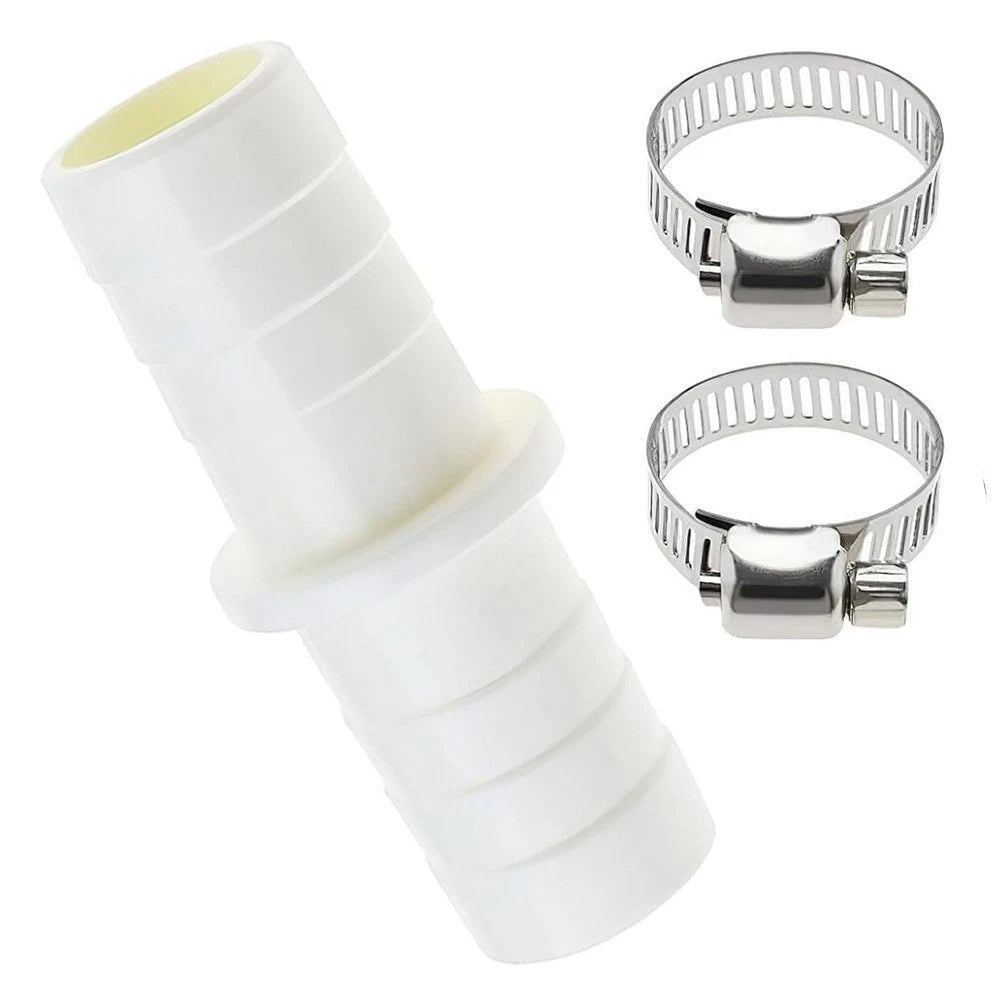 2 Hose Clamps with Drain Connector for Washing Machine (Universal Fit)
