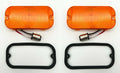 Amber LED Front Parking Turn Signal Light Lenses Pair for Ford Bronco (1966–1968)