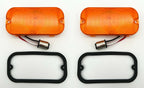 Amber LED Front Parking Turn Signal Light Lenses Pair for Ford Bronco (1966–1968)