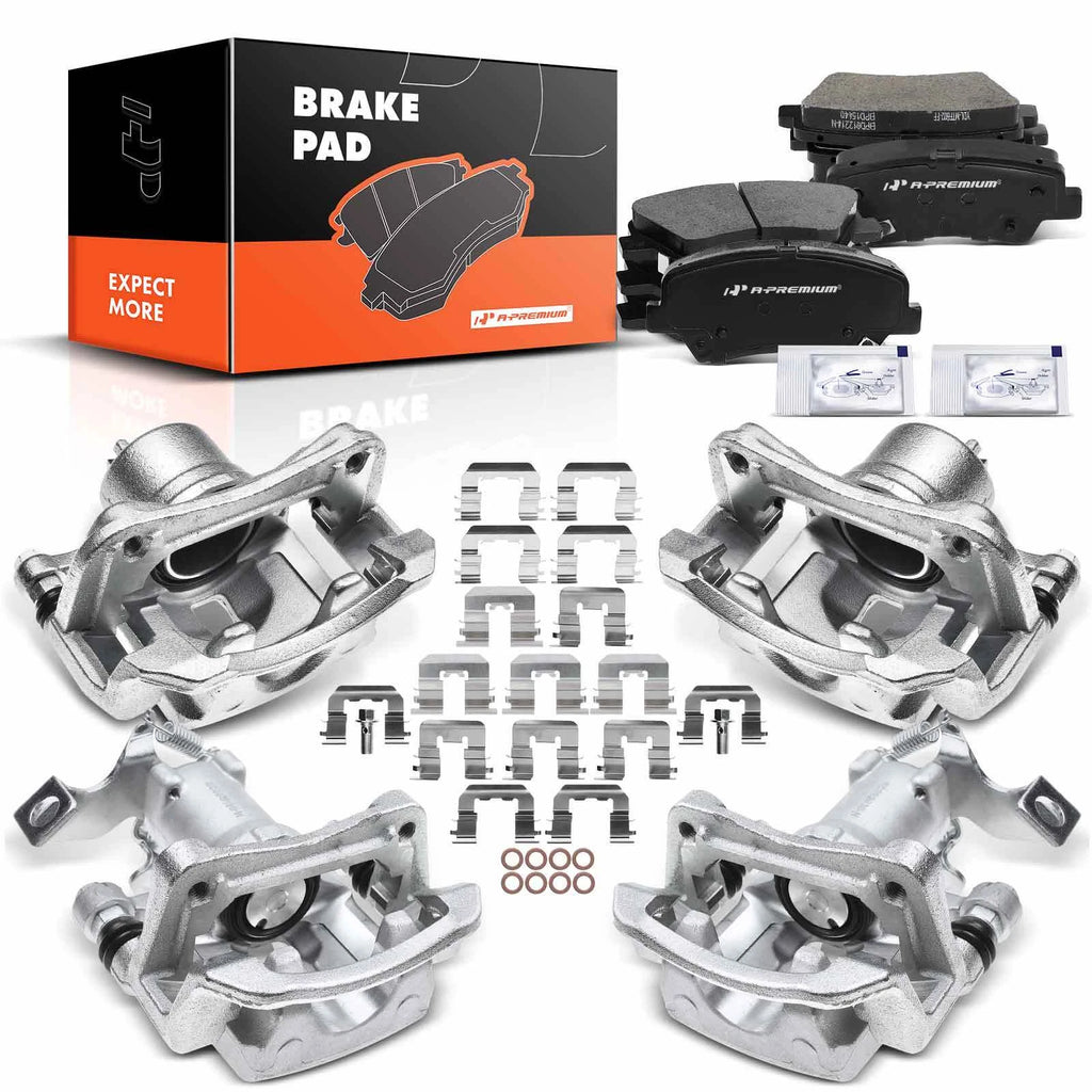 Front & Rear Ceramic Brake Pads & Calipers for Hyundai Elantra GT (2013–2017)