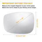 Heated Left Side Mirror Glass w/ Backing Plate for Mazda CX-5, CX-9 (2013–2021)