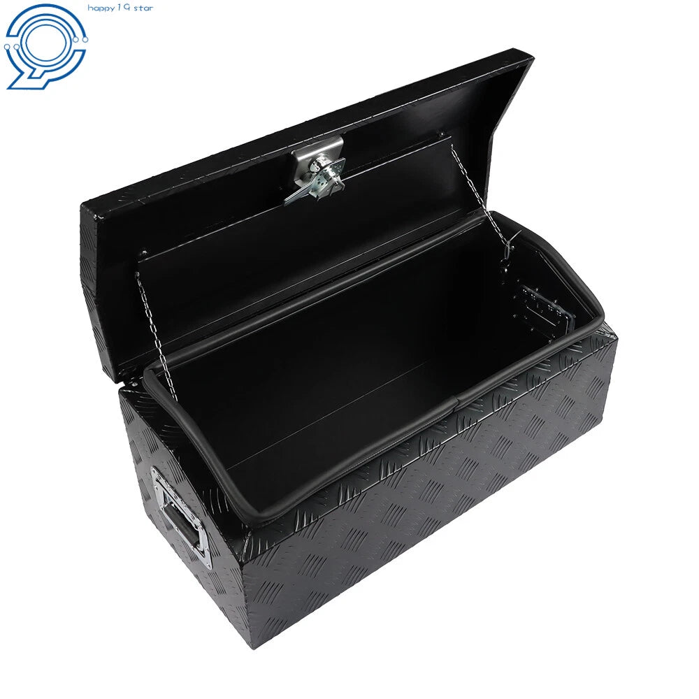 30in Black Aluminum Tool Box for Pickup Trailer 