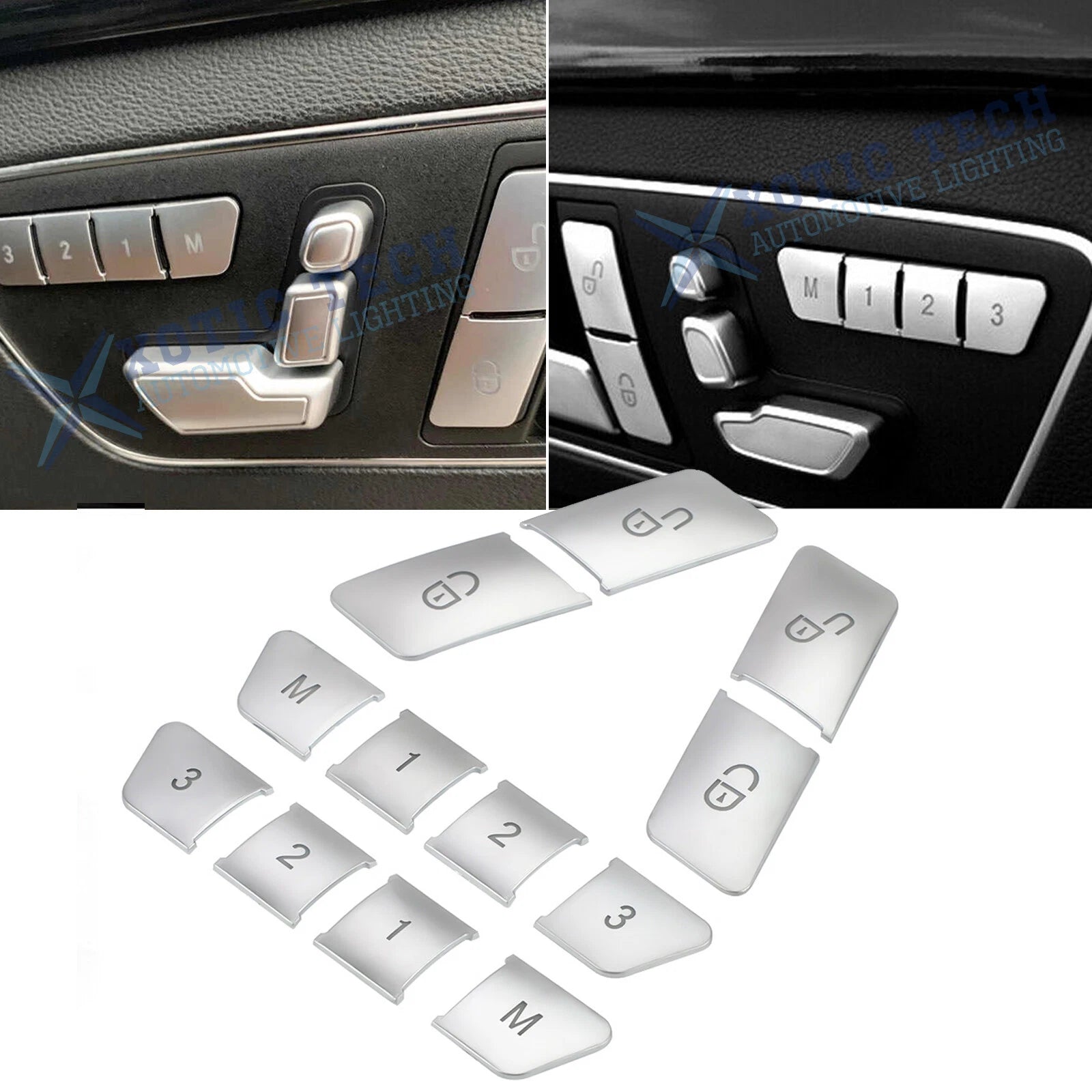 Inner Door Lock Switch Button Cover Trims for Mercedes-Benz E-Class W212 (2010–2015)