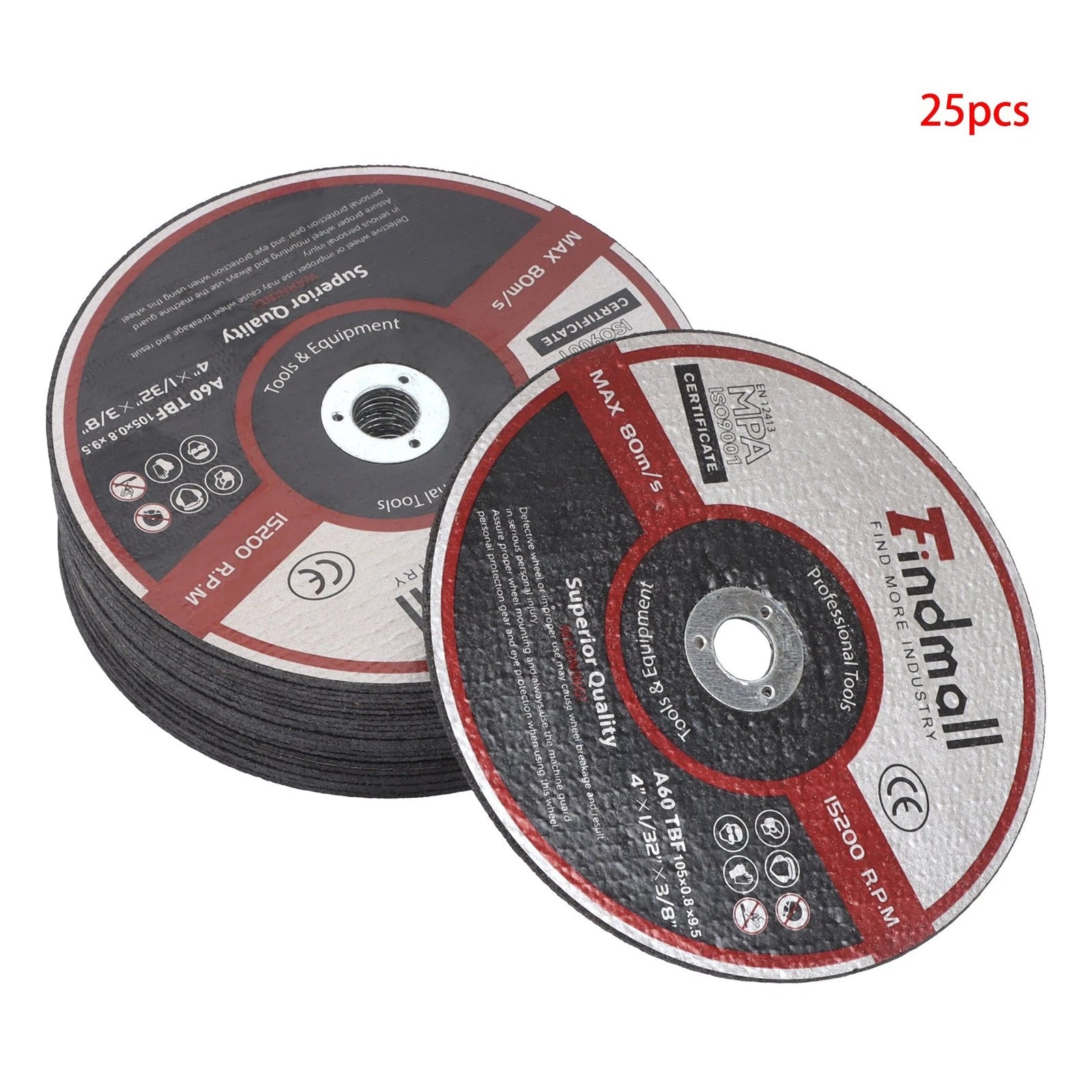 25 Pack Metal and Stainless Steel Cut Off Wheels for Die Grinders 4"x1/32"x3/8"