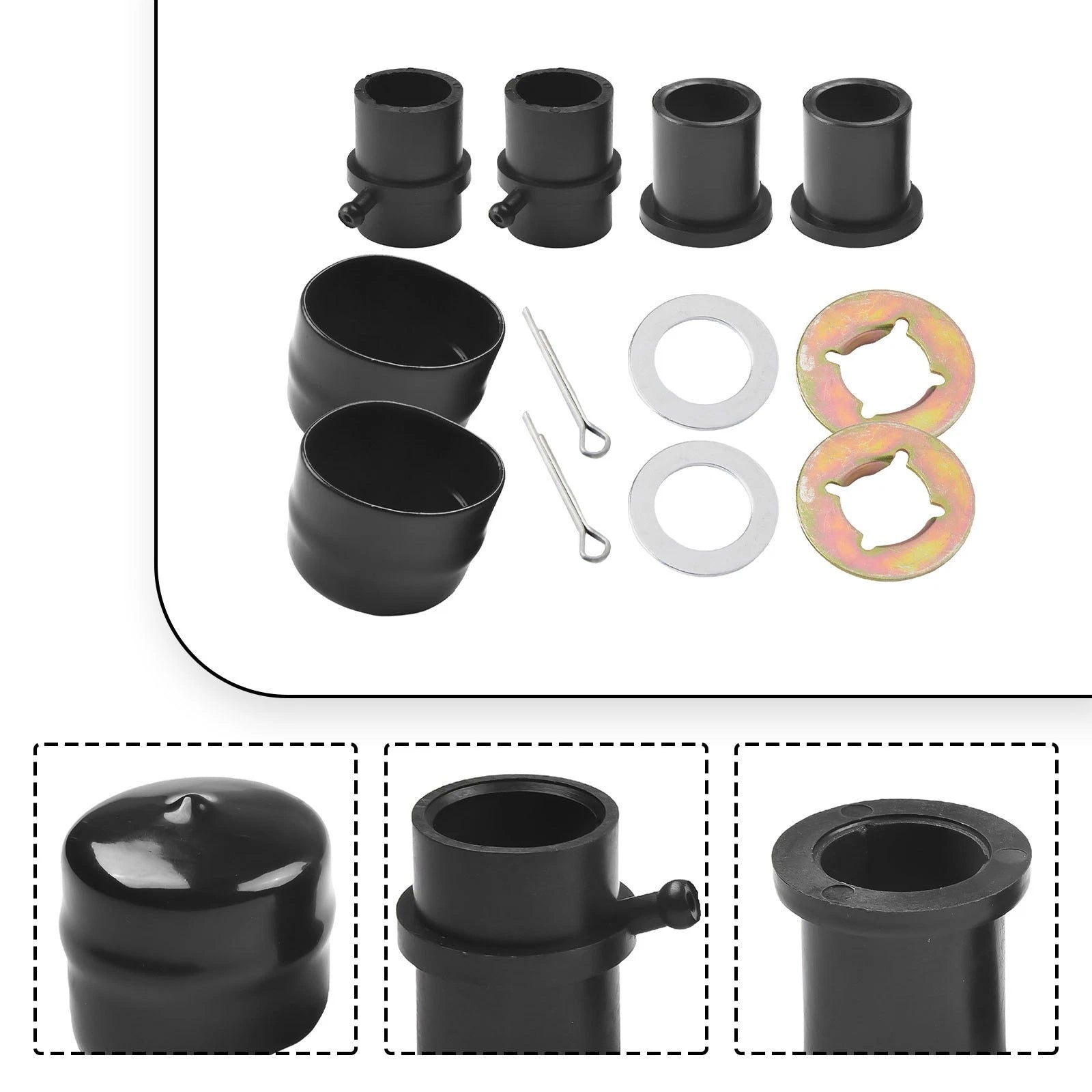 Front Wheel Bearing Rebuild Kit for Lawn Equipment (Metal, Rubber)