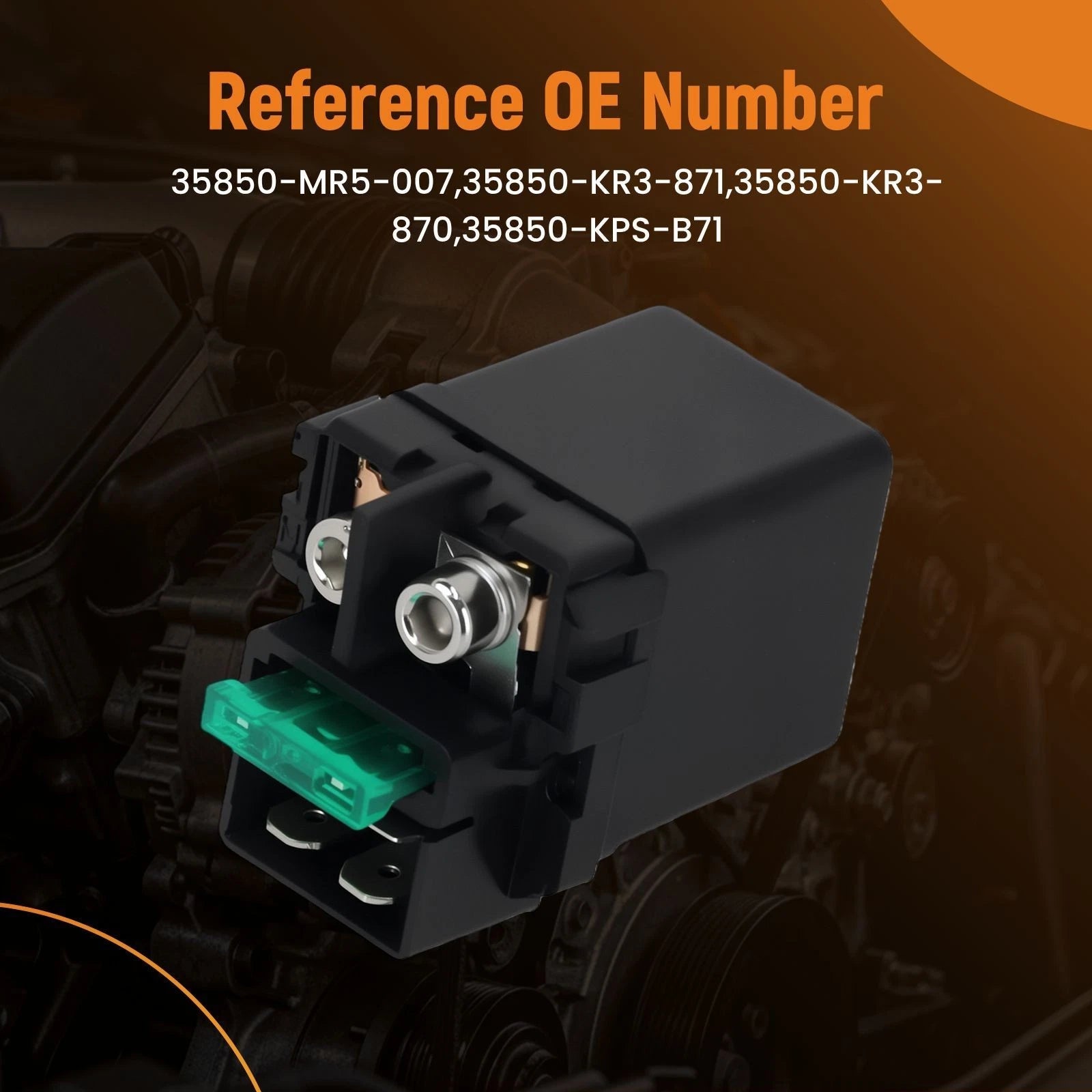 Starter Solenoid Relay for Honda CBR600RA (2009–2022) 35850-KR3-871 12 Volt