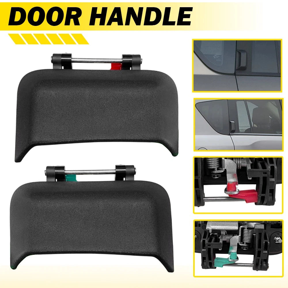 2X Exterior Door Handle for Jeep Compass (2007–2016) Rear Left + Right Black Plastic