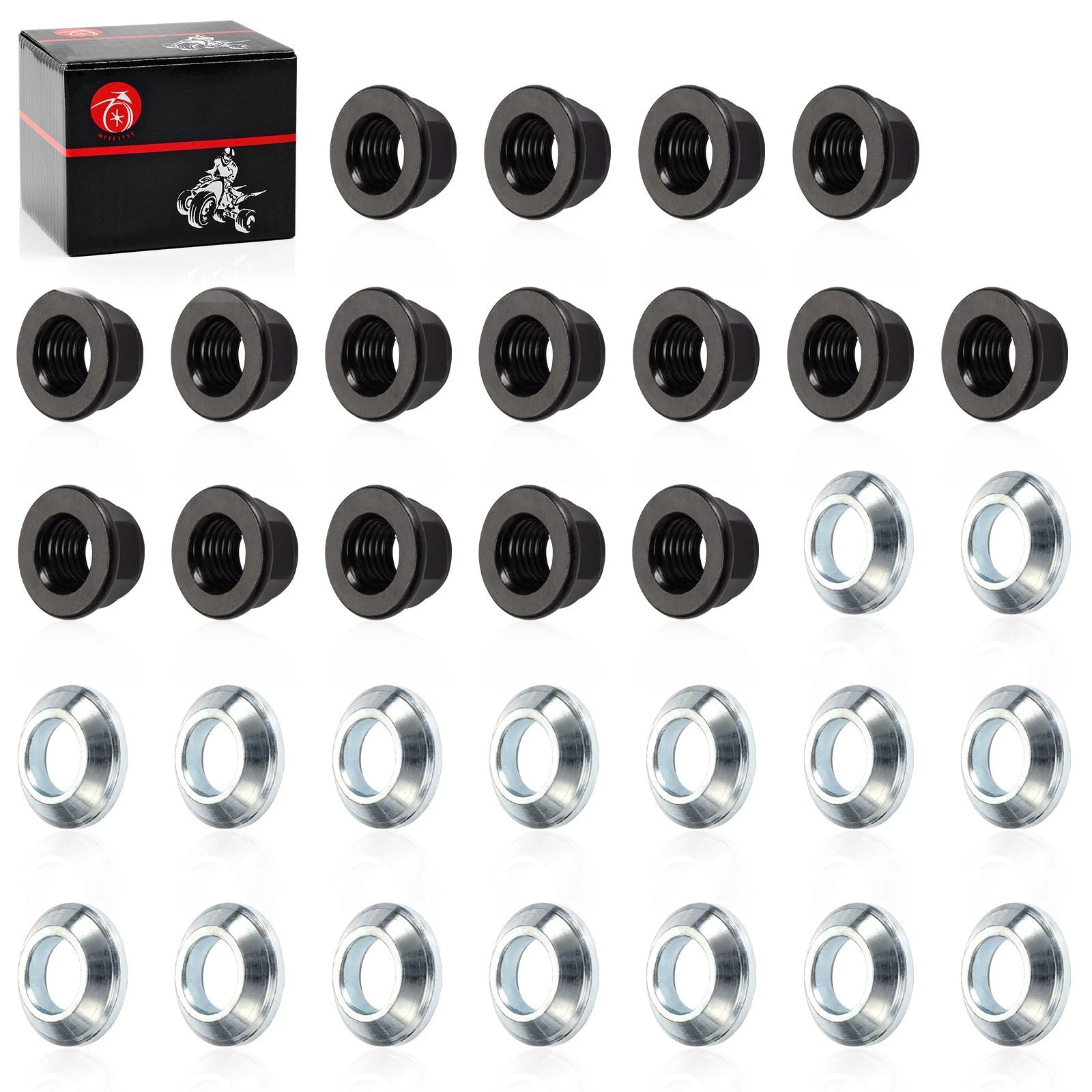 Stainless Steel Wheel Lug Flange Nuts for Yamaha Raptor 660R (2001–2005)