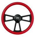 5 Hole Steering Wheel Wrap Black Red for Peterbilt Kenworth Freightliner (18")