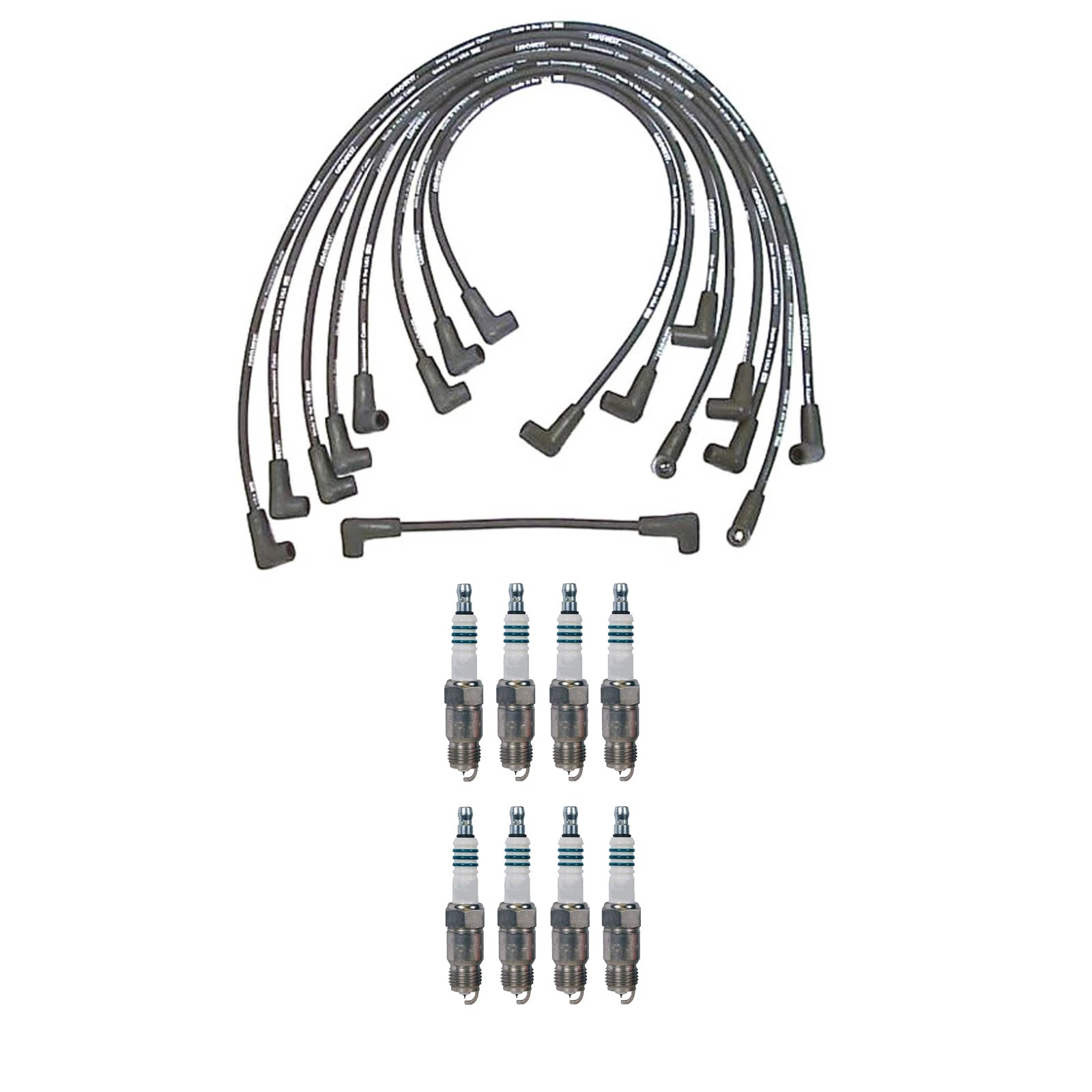 Denso 8mm Wire Set & 8 Iridium Power Spark Plugs Kit for Chevy GMC V8 (0–0)