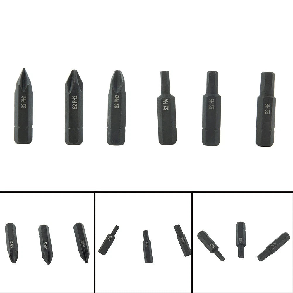 Set of 6 Magnetic Screwdriver Bits PH1 PH2 PH3 H4 H5 H6 for