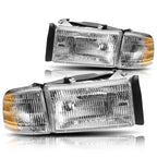 Direct Replace Headlight/Lamp Amber Corner Chrome for Dodge Ram 1500-3500 (1994–2002)