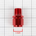 10-AN Female Flare to 1/2" NPT Male Red Aluminum B-Nut Swivel Coupler Fitting