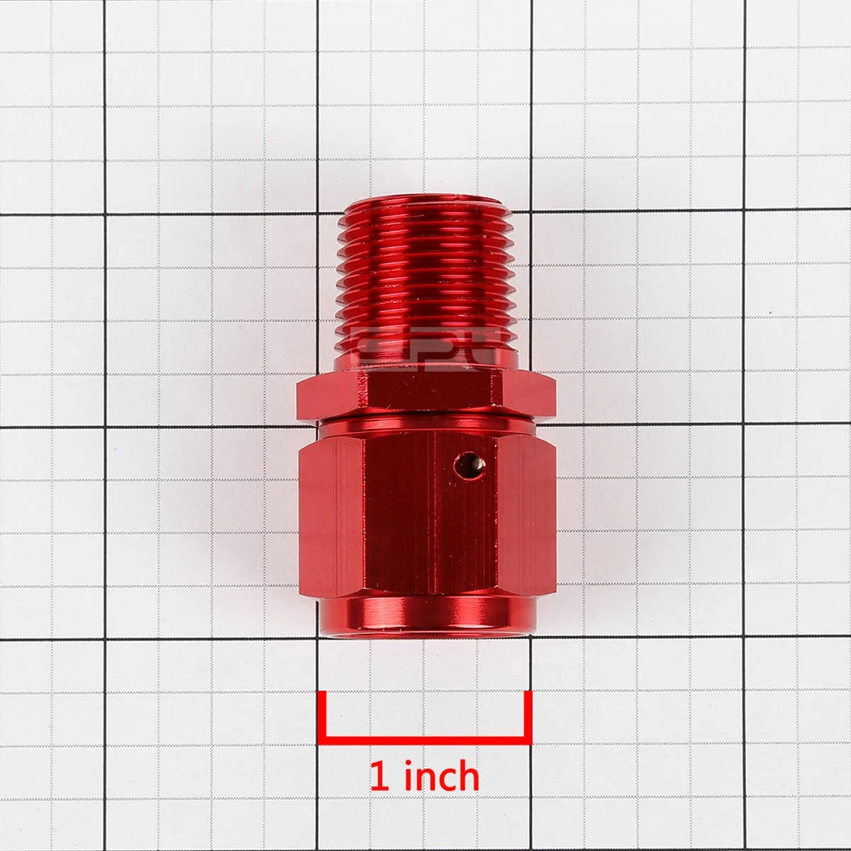 10-AN Female Flare to 1/2" NPT Male Red Aluminum B-Nut Swivel Coupler Fitting