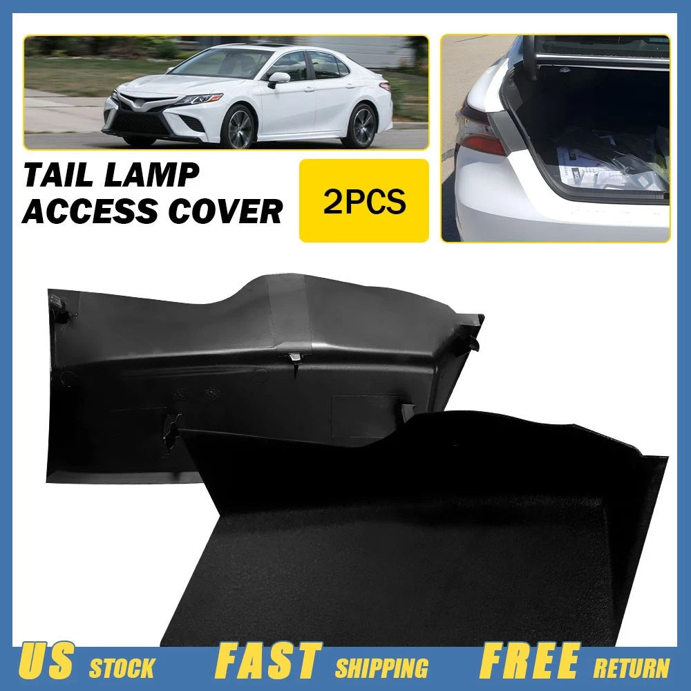 Set of 2 Rear Left Right Combination Lamp Cover Trim for Toyota Camry (2018–2023) Black EXV