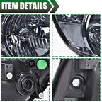 Set of 2 Smoke Lens Chrome Headlights for Toyota Tacoma (2005–2011)