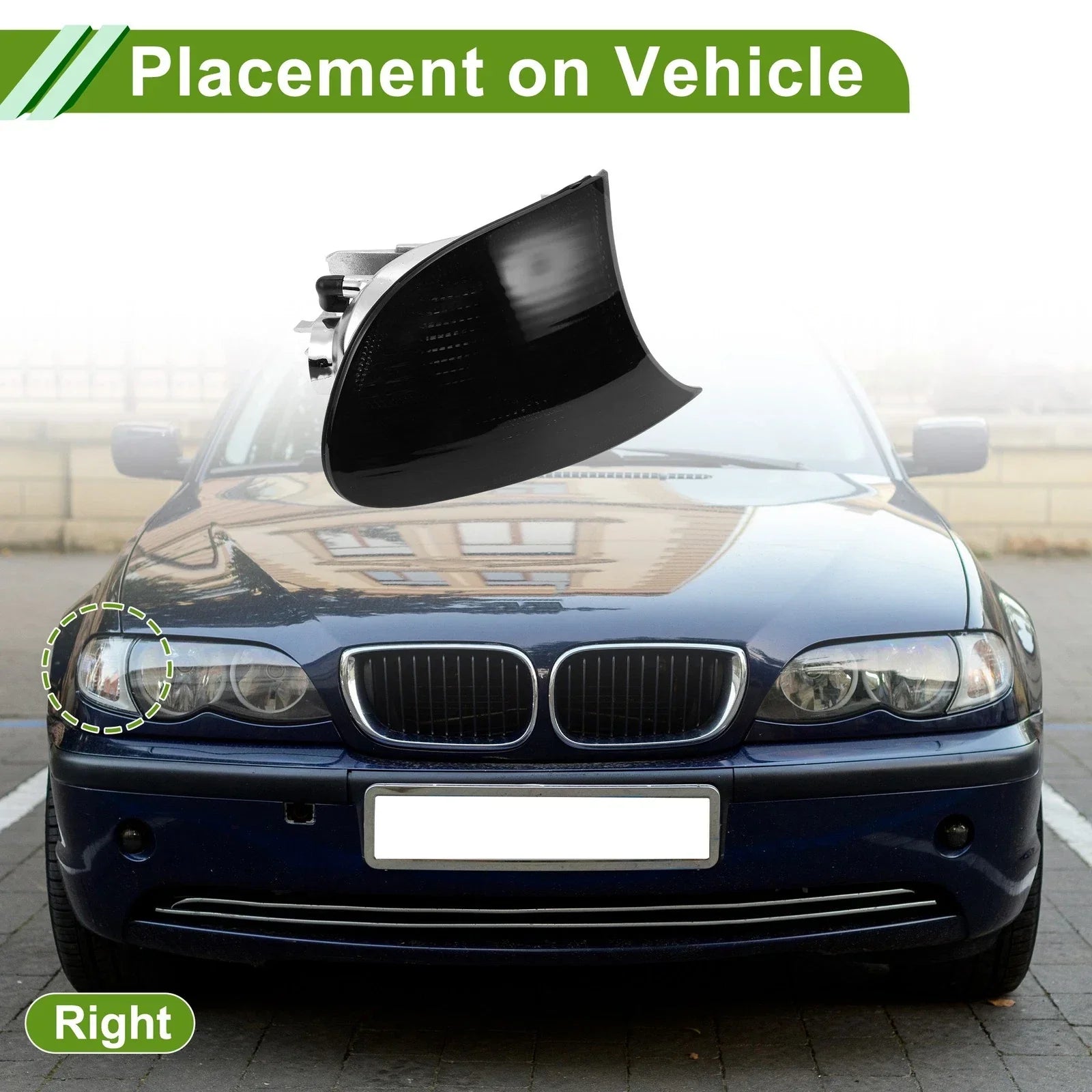 1 pc Right Corner Signal Light Cover for BMW 3-Series (1999 - 2001)