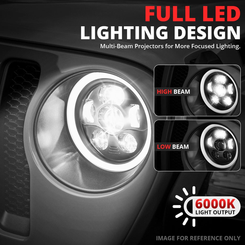Switchback LED Turn Signal Projector Headlights for Jeep Wrangler JK (2007–2018)