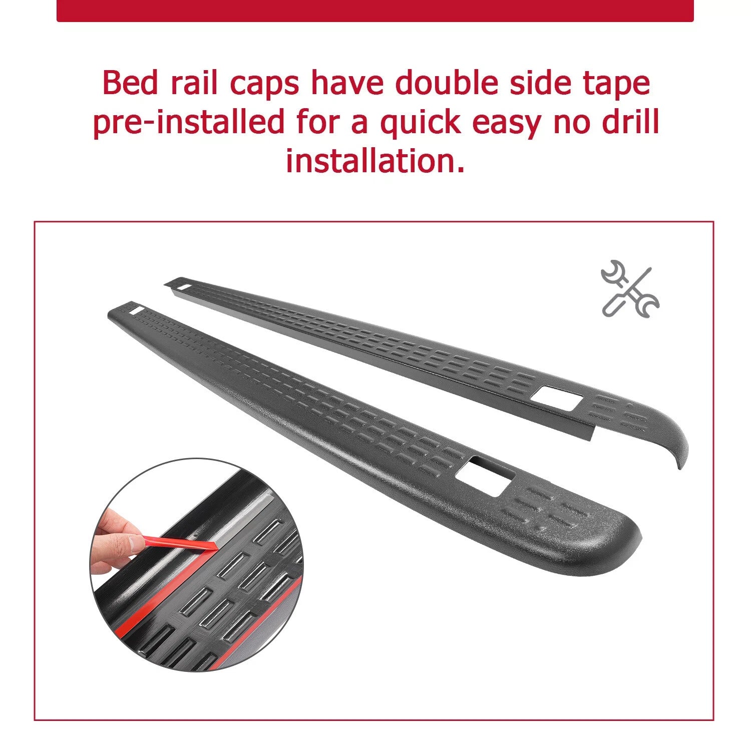 Bed Rail Caps for Silverado 1500/2500/3500 (2007-2013) 6.5ft