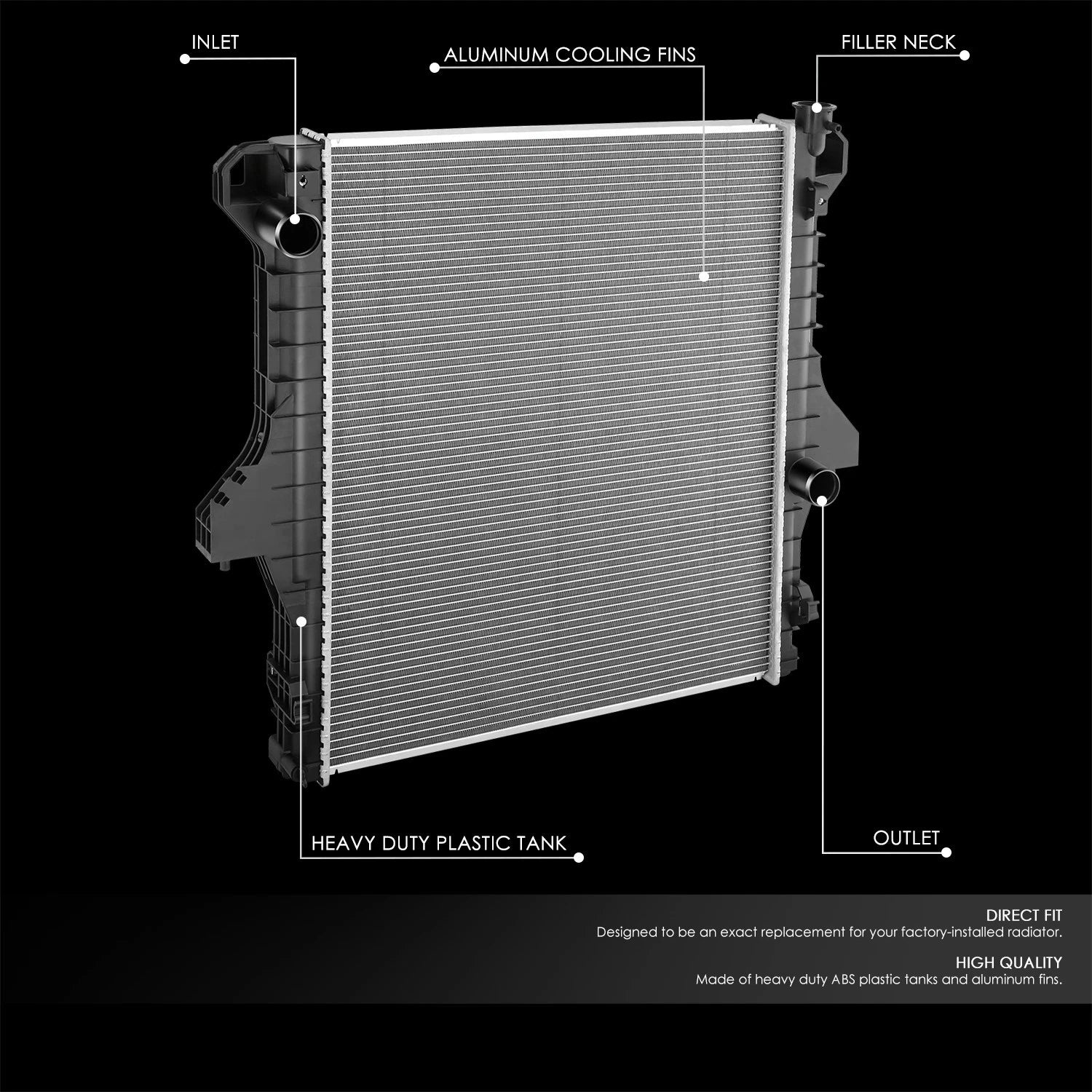 Aluminum Core Radiator DPI 2583 for Dodge Ram 1500 2500 3500 (2003–2006)