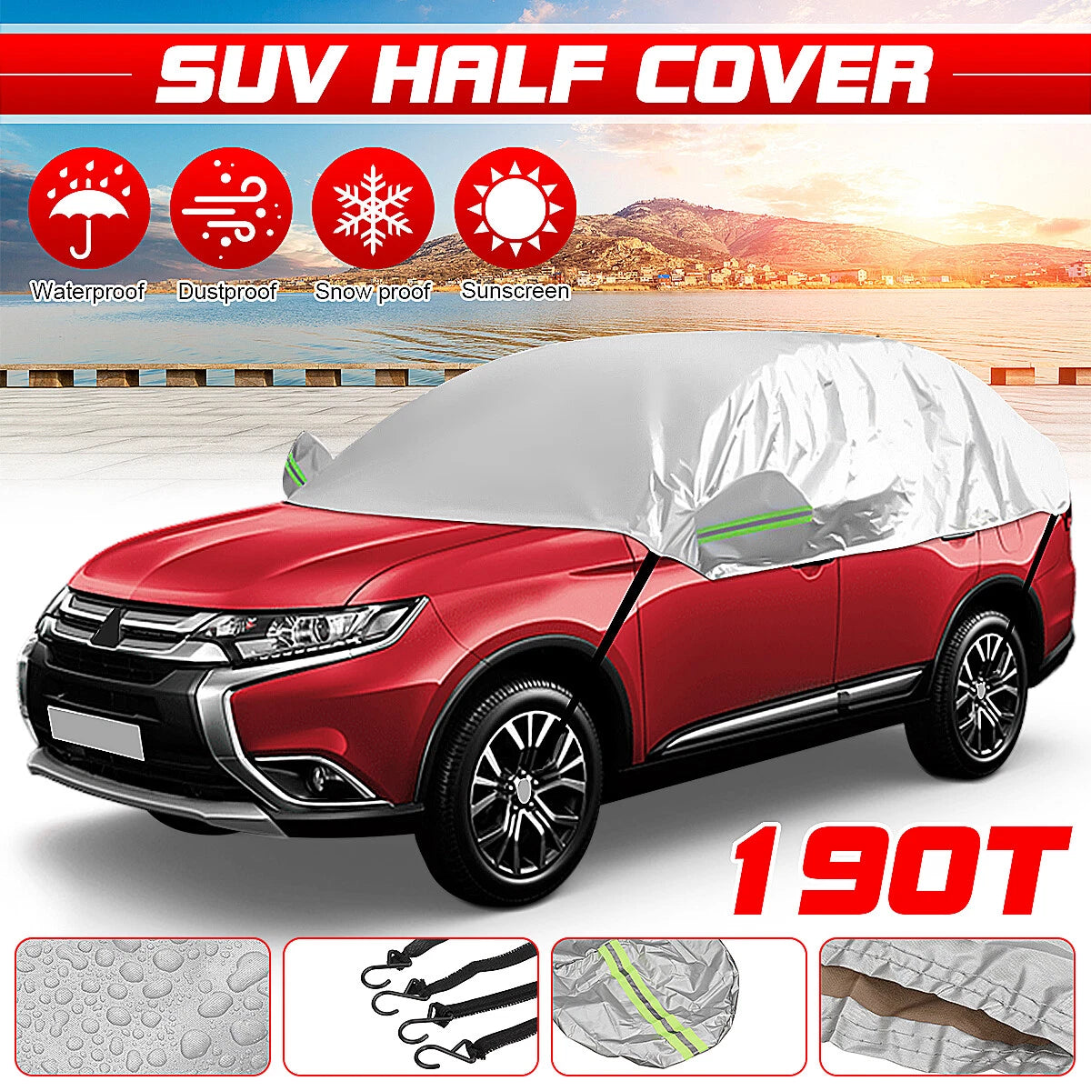 Silver Half Body Cover for SUV (All Weather Protection)