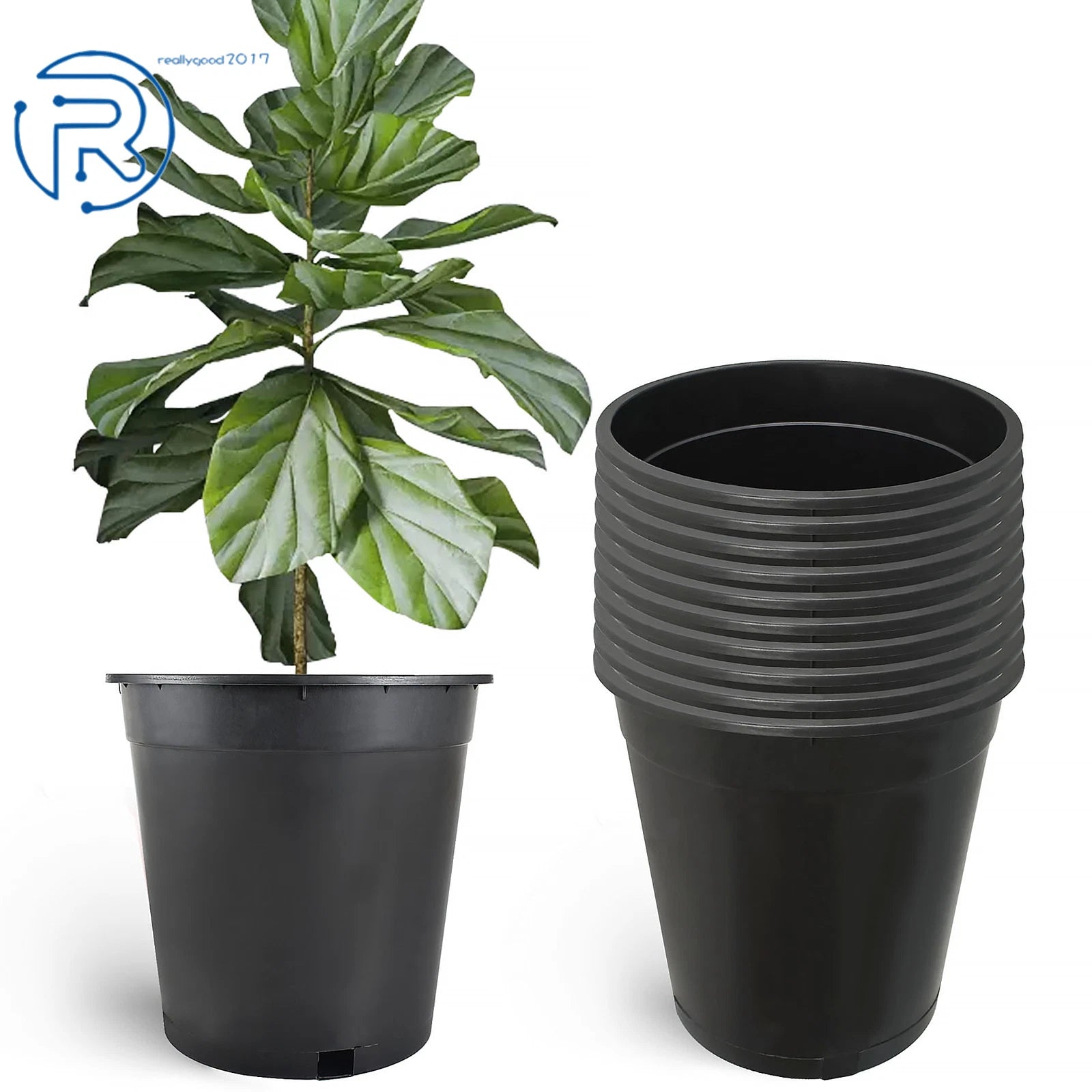 3.6 Gallon Heavy Duty Plastic Nursery Plant Container Garden Pot