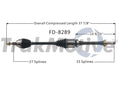 CV Axle Shaft for Ford C-Max (2013–2016) SurTrack FD-8289