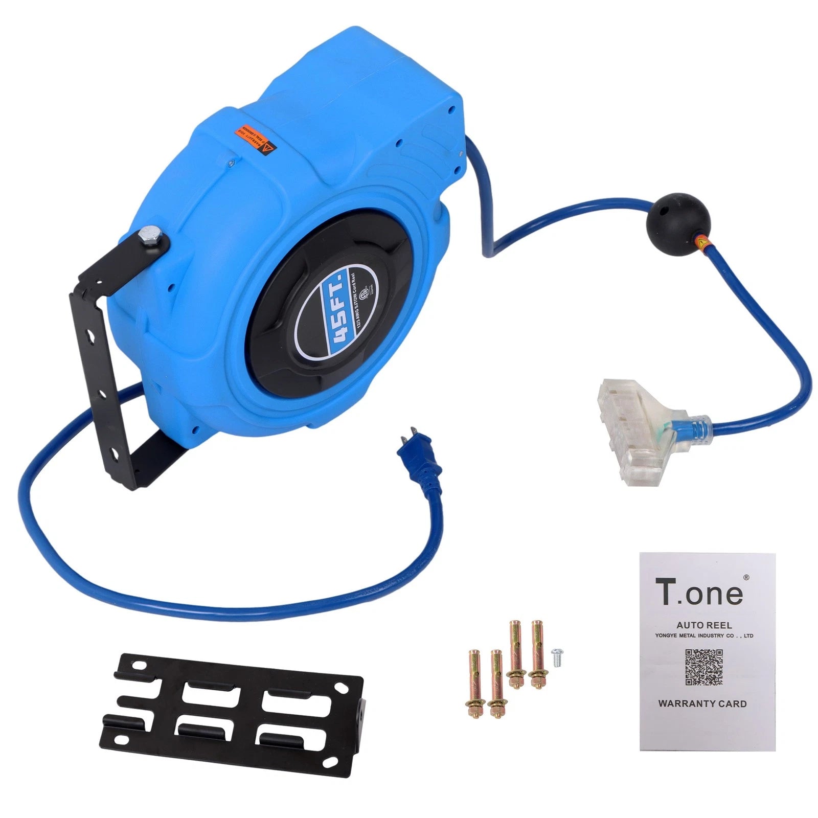Retractable Extension Cord Reel 45FT for Power Tools