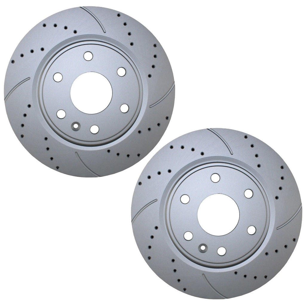 Set of 2 Front Drilled 325mm Brake Rotors for Chevy GMC Saturn