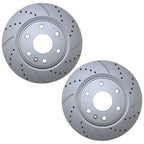 Set of 2 Front Drilled 325mm Brake Rotors for Chevy GMC Saturn