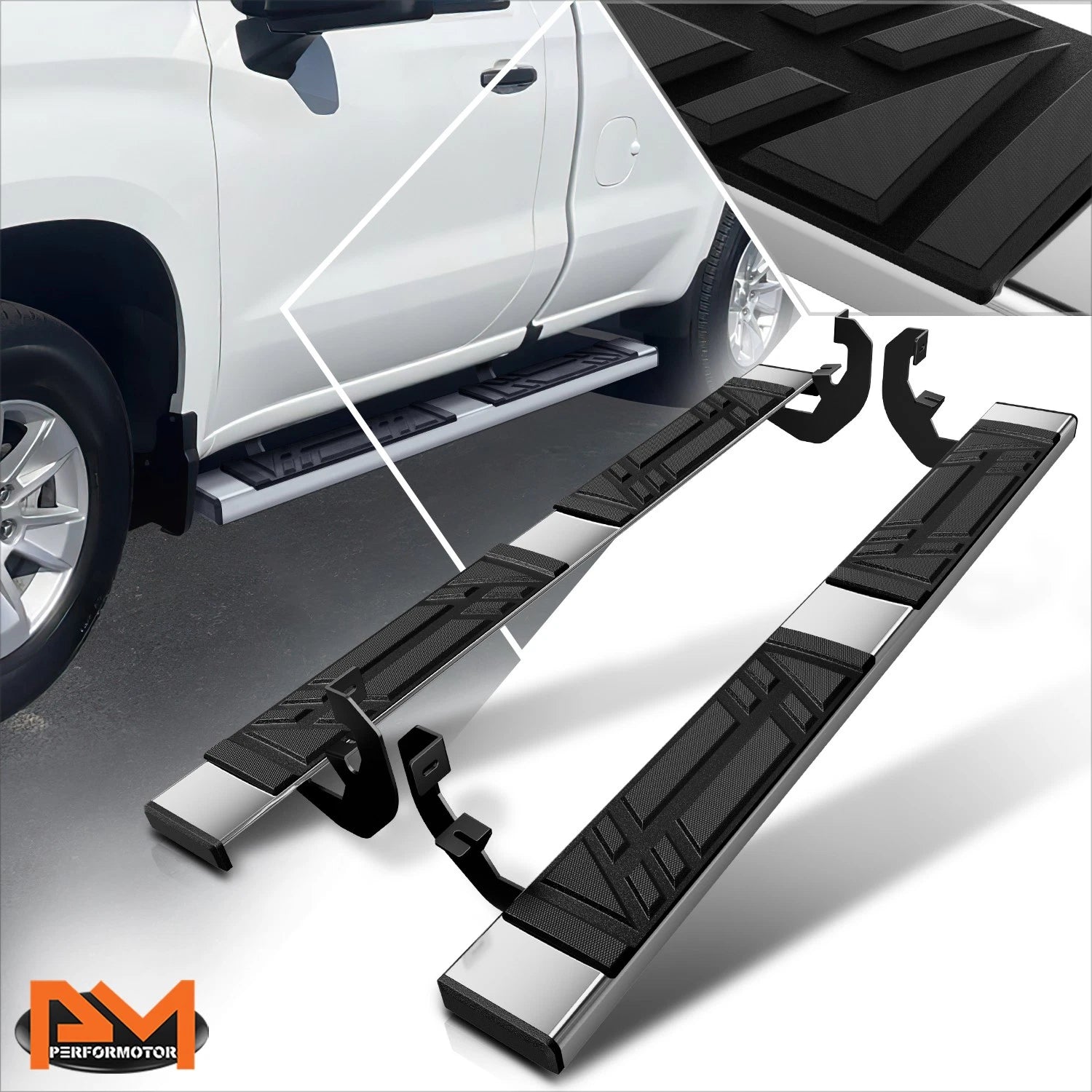 Set of 2 Side Step Nerf Bars for Silverado Sierra Standard Cab (2019–2025)