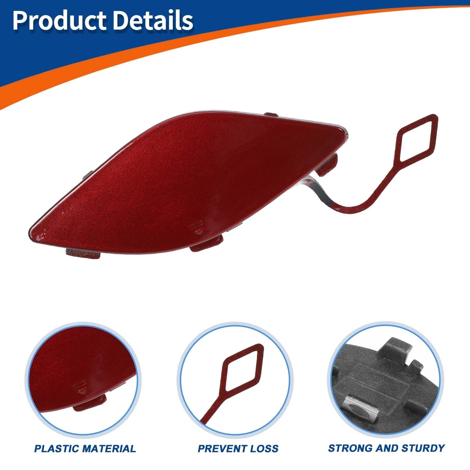 Tow Hook Cover for Mercedes-Benz E350 (2010–2014) No.A2078850123 Red