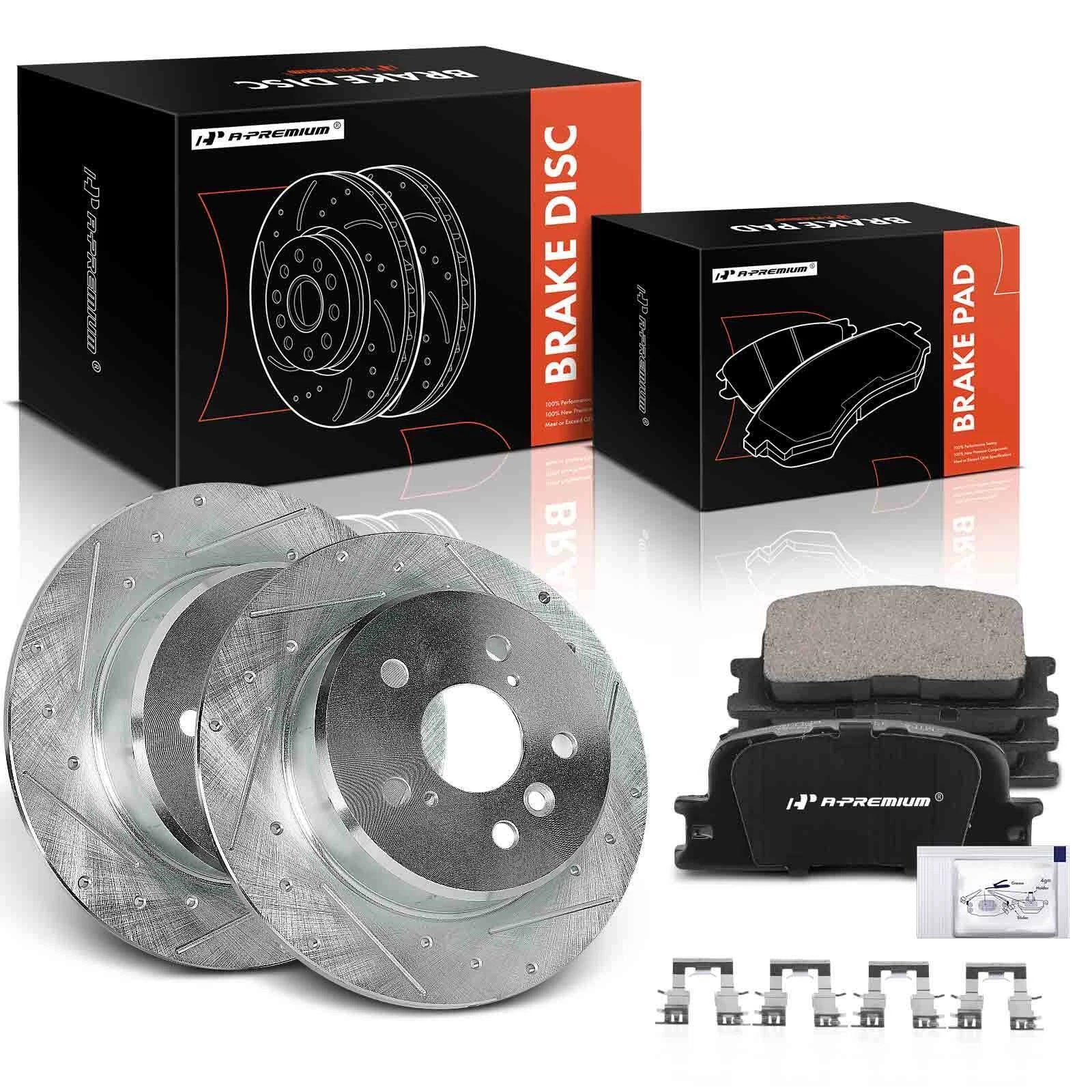 Rear Side Drilled Brake Rotors & Ceramic Pads for Toyota Highlander (2014–2019)