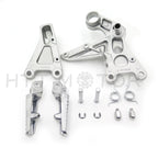 Silver Front Foot Pegs Footrest Bracket Mount for Honda CBR1000RR (2008–2015)