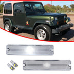 Clear Front Side Marker Light Set for Jeep Wrangler YJ (1987–1995) with LED Bulbs