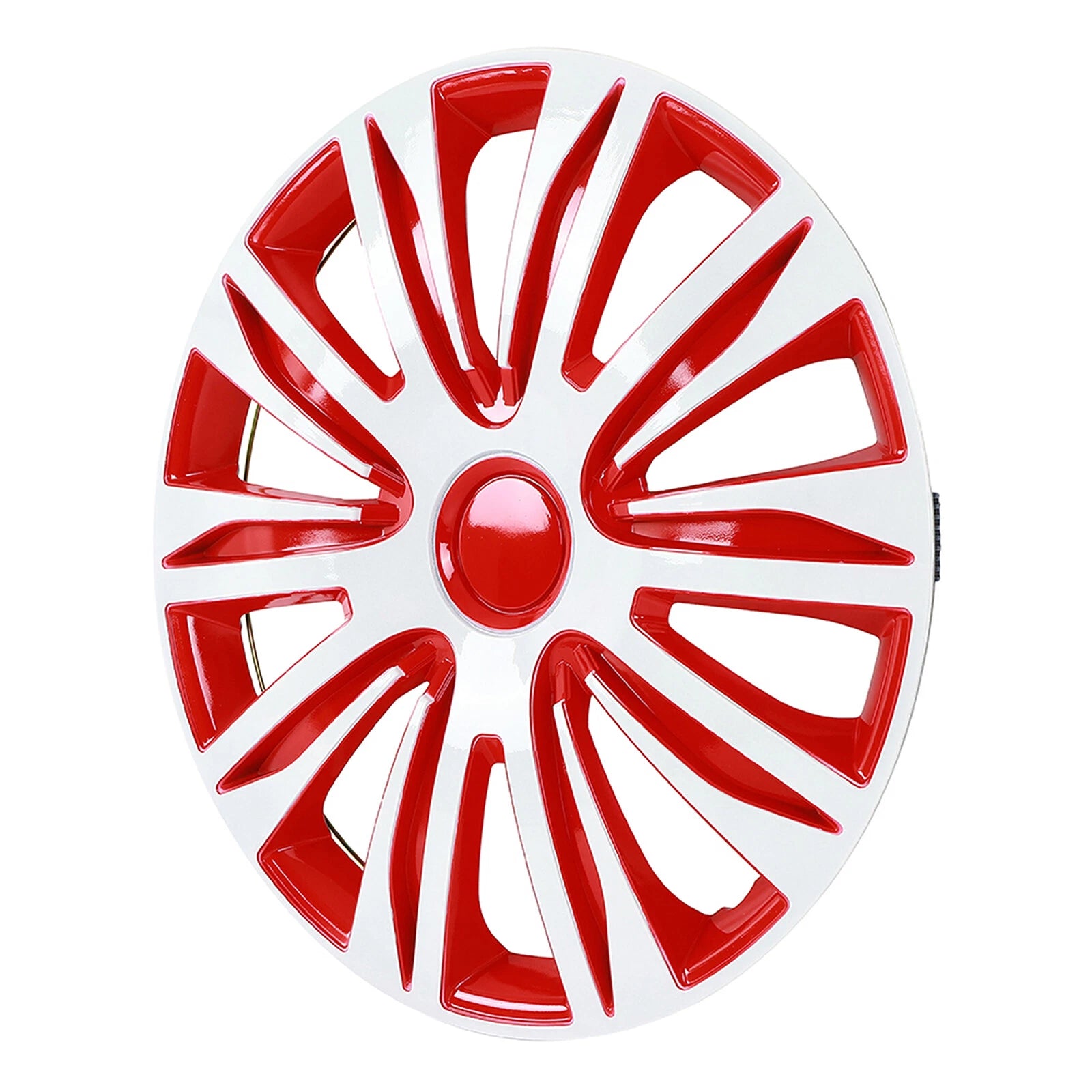 Set of 4 Wheel Hub Caps for 17" Rims - Red & White