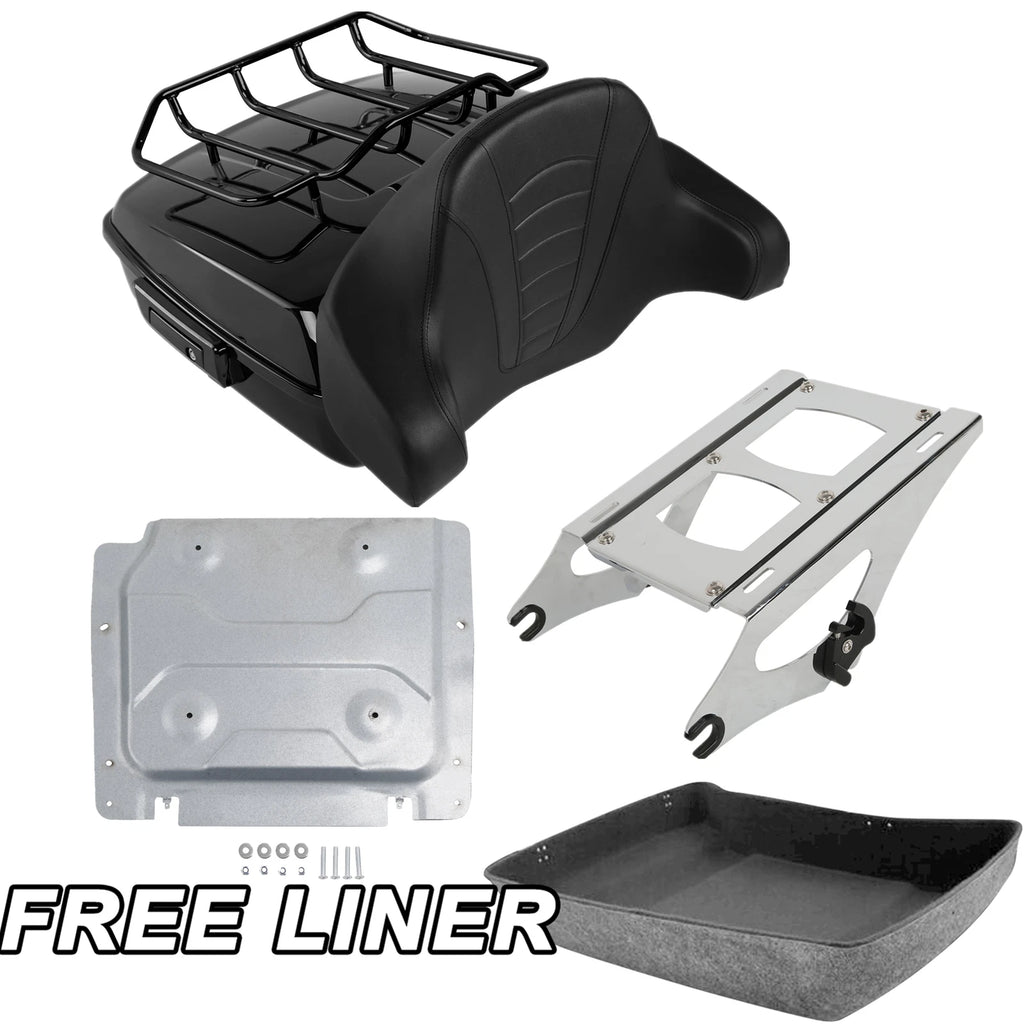 Chopped Trunk Backrest Pad Mount Rack Base Plate for Harley Street Glide (2014–2026)