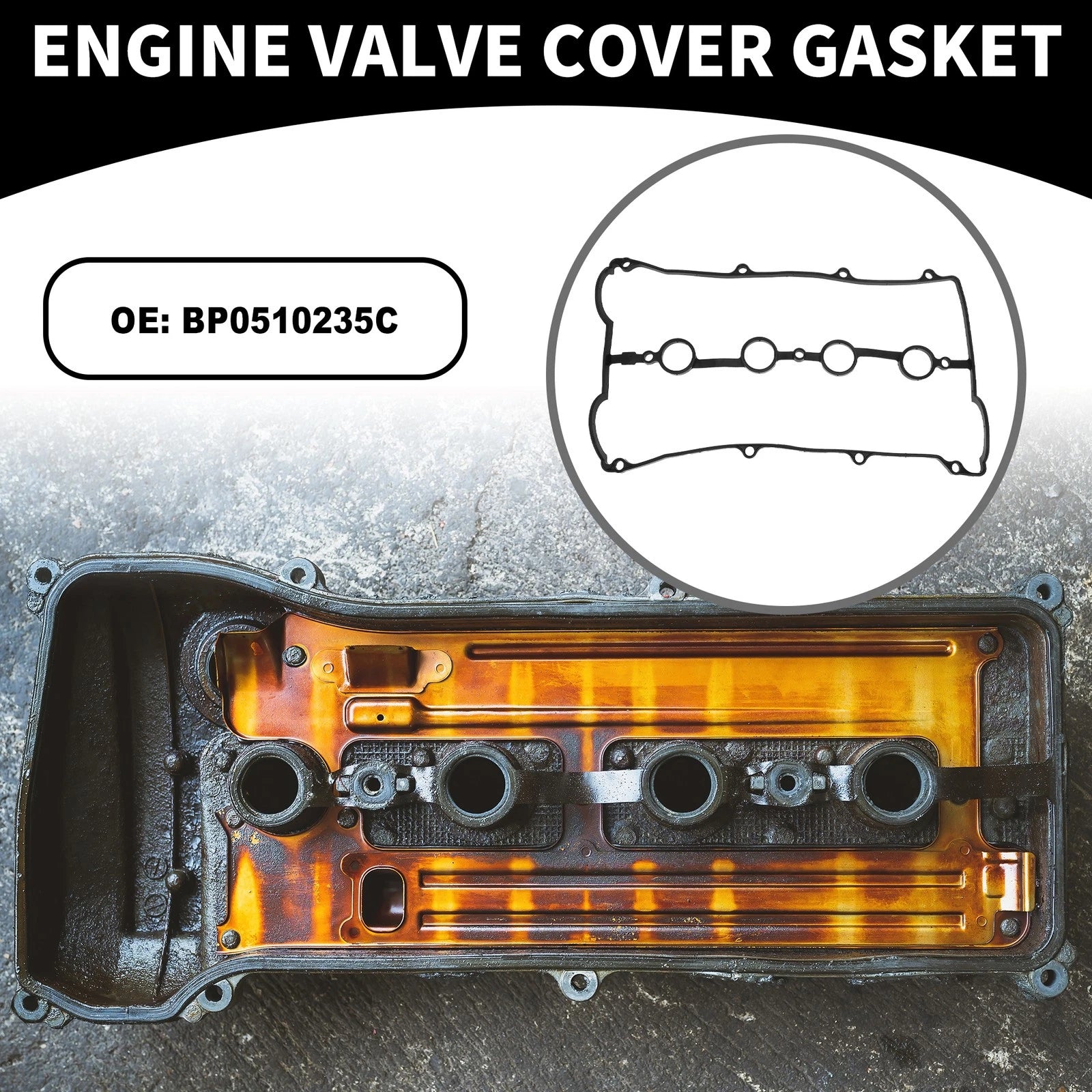Valve Cover Gasket No.BP0510235C for Mazda Miata (1995–2000) Black