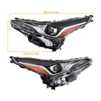 Set of 2 Front Headlights for Toyota Prius (2019–2022) Clear