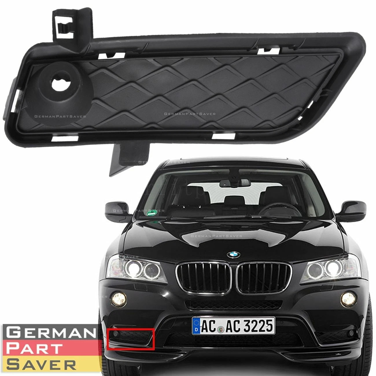 Front Right Fog Light Grille for BMW X3 (2011-2014)
