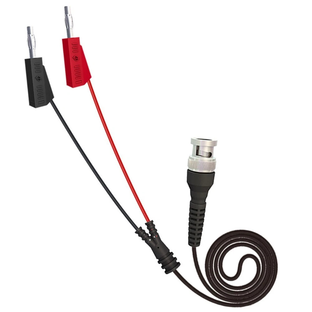 Secure Connection BNC to Dual Stacking Test Leads Cable for Oscilloscopes