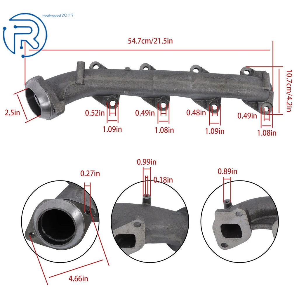 Right Exhaust Manifold 674-988 for Ford F-250 F-350 Super Duty (2011–2020)